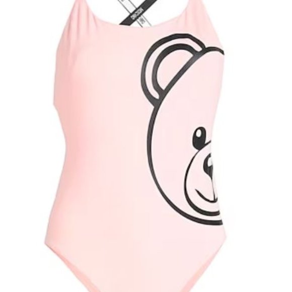 New Moschino Pink Logo Lingerie One-piece Bodysuit Sz Large - Picture 1 of 4